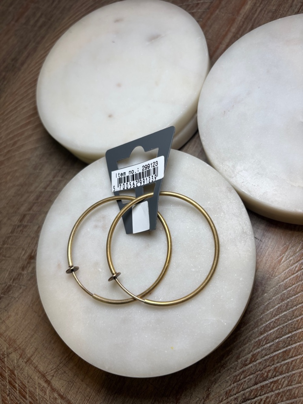 235 Pilgrim Gold-Tone Thin Hoop Earrings - Picture 7 of 7